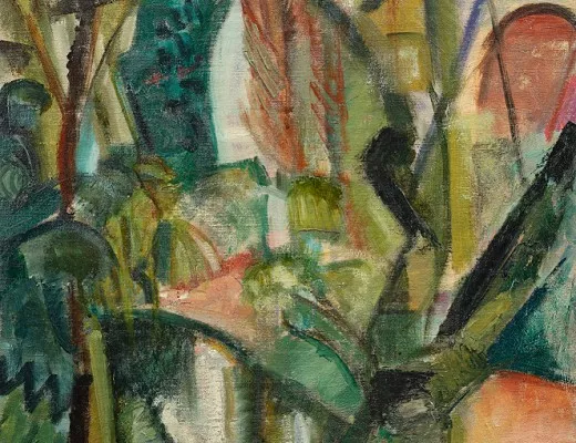 Paysage cubiste, village verdoyant